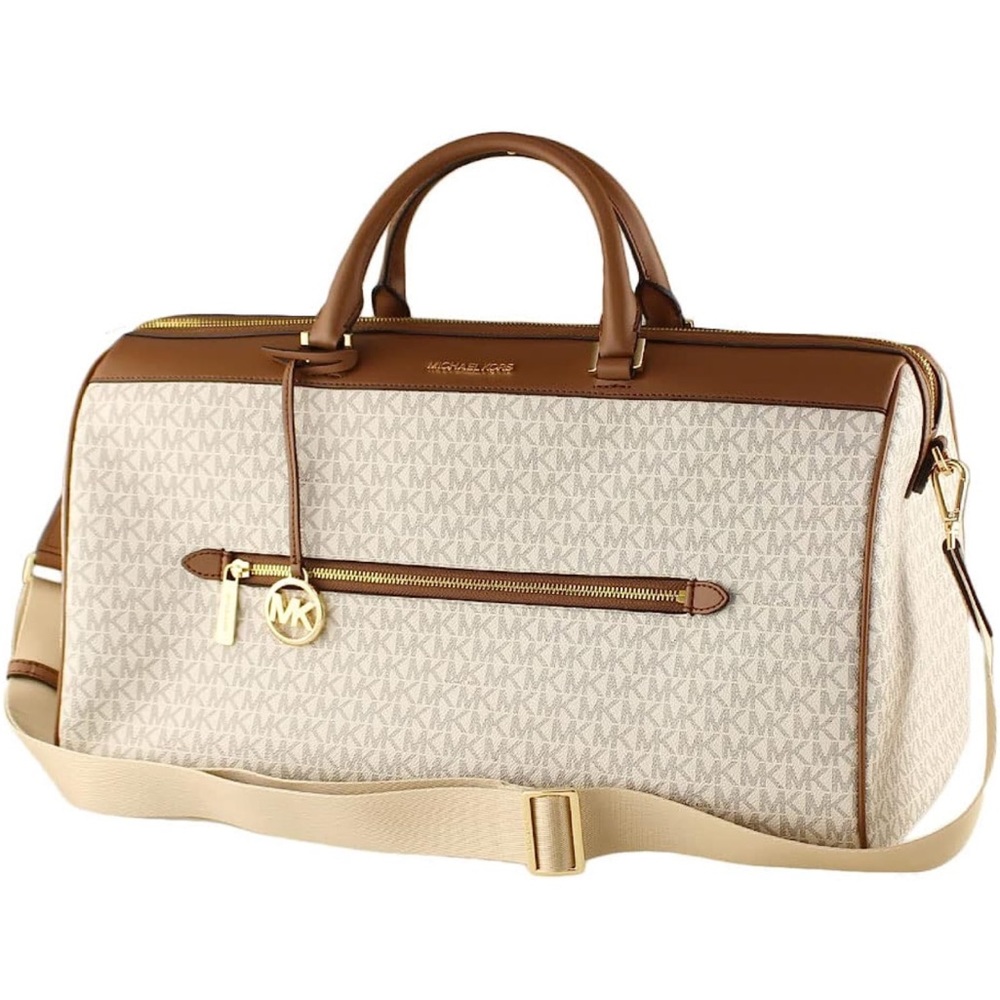 Michael Kors Extra Large Top Zip Duffle Bag Vanilla - Picture 1 of 4